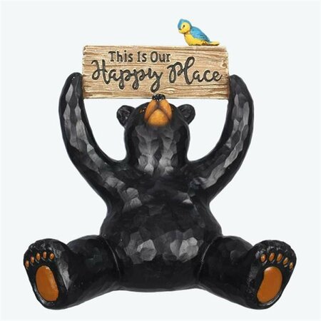 YOUNGS Resin Bear Holding Sign 21818